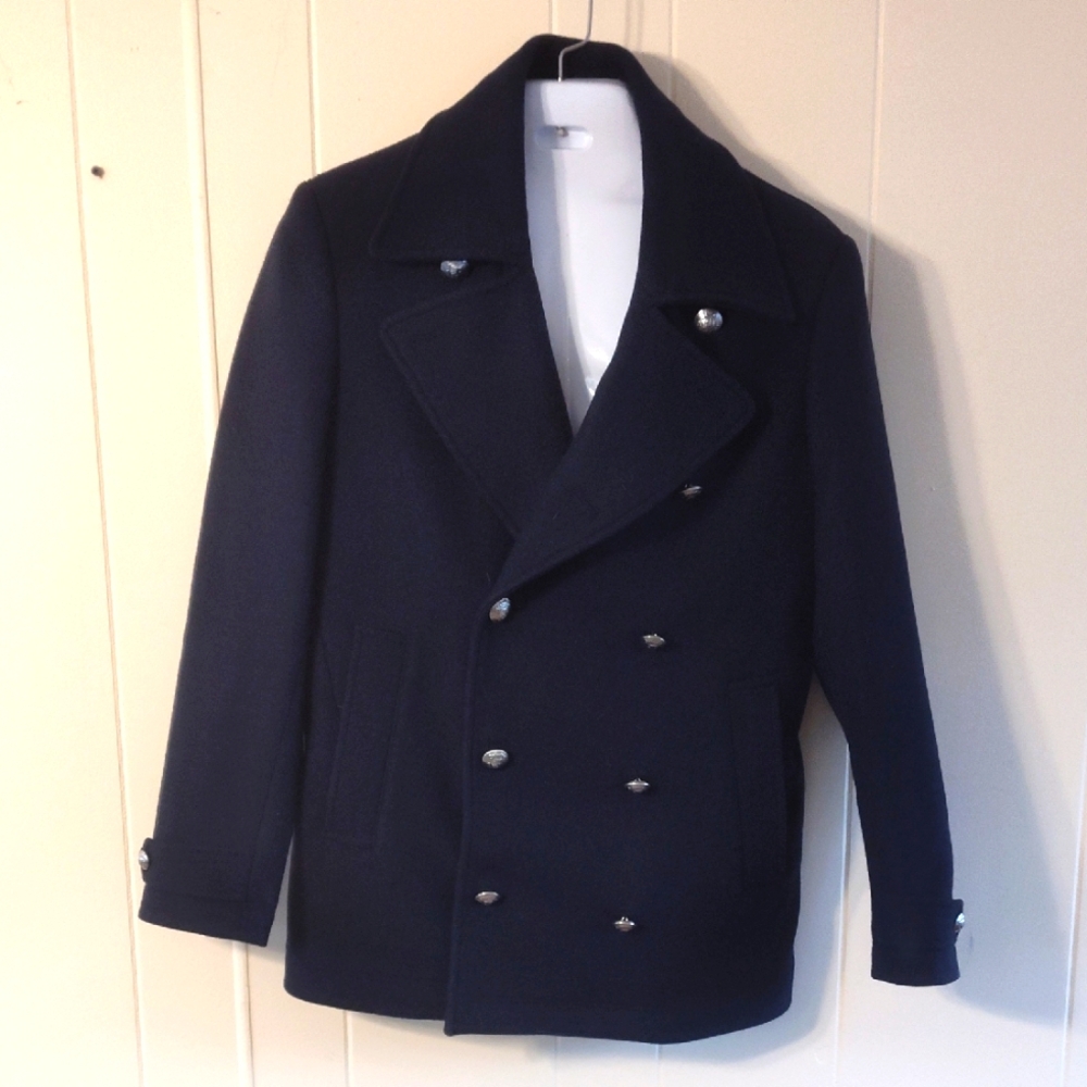 Kent & Curwen Navy Peacoat with Silver Buttons